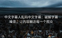 中文字幕人乱码中文字幕：破解字幕噪音，让内容触达每一个观众