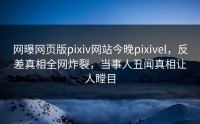 网曝网页版pixiv网站今晚pixivel，反差真相全网炸裂，当事人丑闻真相让人瞠目