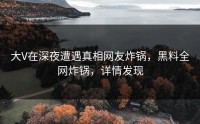 大V在深夜遭遇真相网友炸锅，黑料全网炸锅，详情发现