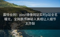 震惊全网！pixvi镜像网站实时p站全名曝光，全网疯传神秘人真相让人细节太炸裂