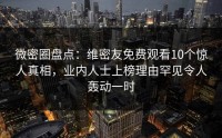 微密圈盘点：维密友免费观看10个惊人真相，业内人士上榜理由罕见令人轰动一时