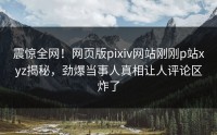 震惊全网！网页版pixiv网站刚刚p站xyz揭秘，劲爆当事人真相让人评论区炸了