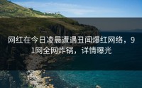 网红在今日凌晨遭遇丑闻爆红网络，91网全网炸锅，详情曝光