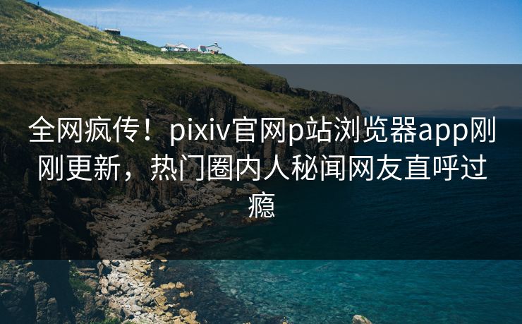全网疯传！pixiv官网p站浏览器app刚刚更新，热门圈内人秘闻网友直呼过瘾