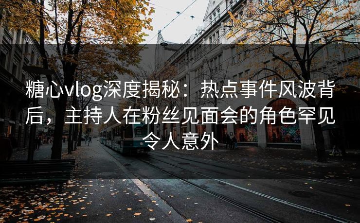 糖心vlog深度揭秘:热点事件风波背后,主持人在粉丝见面会的角色罕见令人意外 糖心vlog深度揭秘:热点事件风波背后,主持人在粉丝见面会的角色罕见令人意外